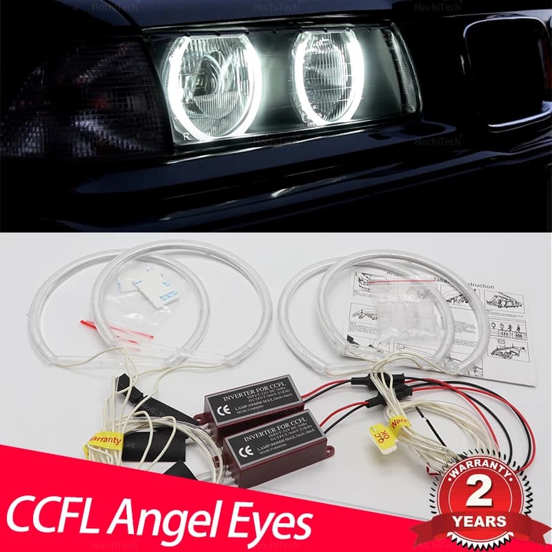 Kit d'anneaux yeux d'ange CCFL Ultra lumineux, pour BMW série 3 E36 316i 318i 318is 320i 323i 325i 3