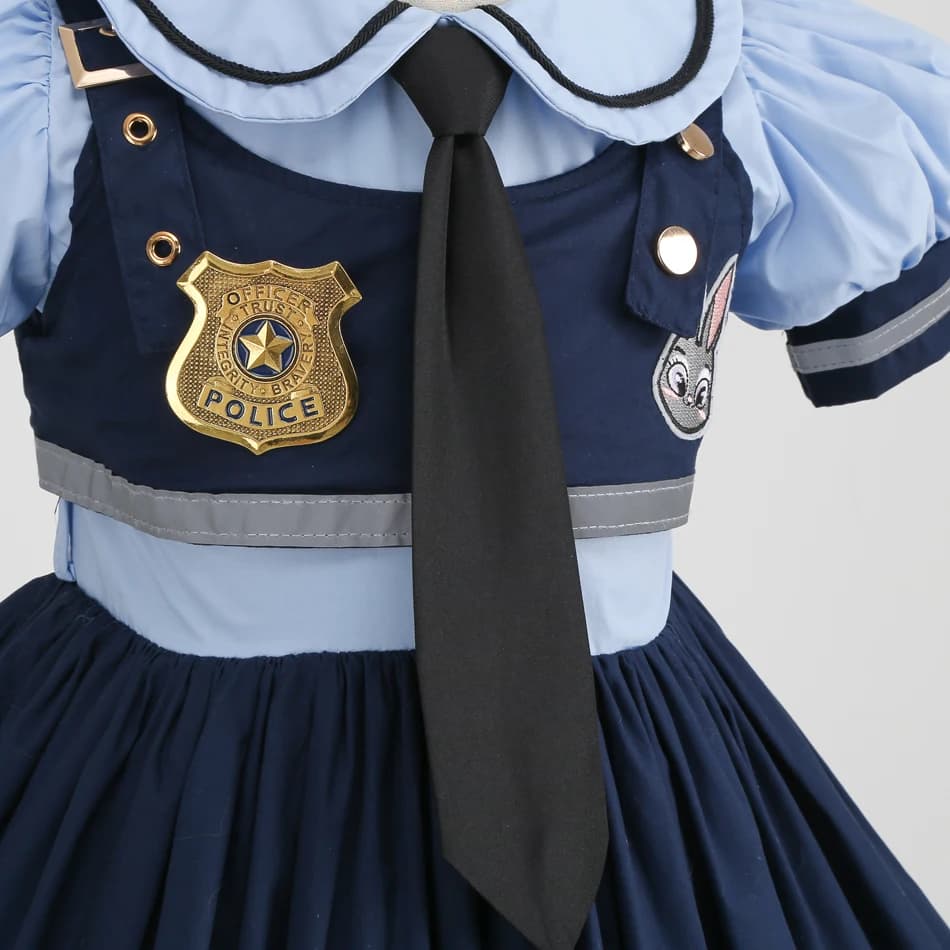 Costume de cosplay Judy pour enfants, robe de fête de carnaval, ensemble de chaussettes, ceinture et