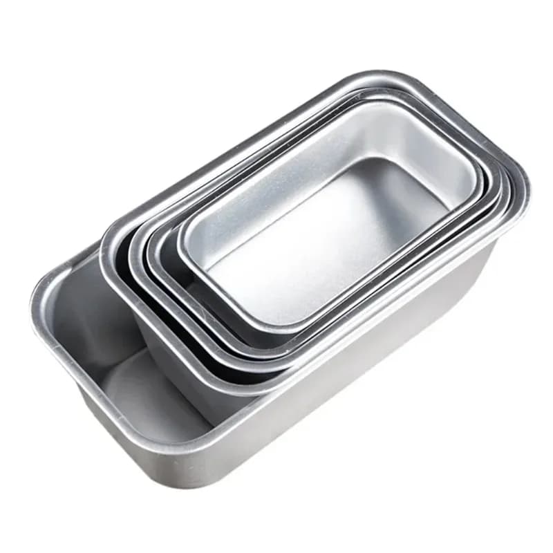 Moule à pain rectangulaire en aluminium, 5 tailles, plateau en étain pour pain, boîte à fromage anti