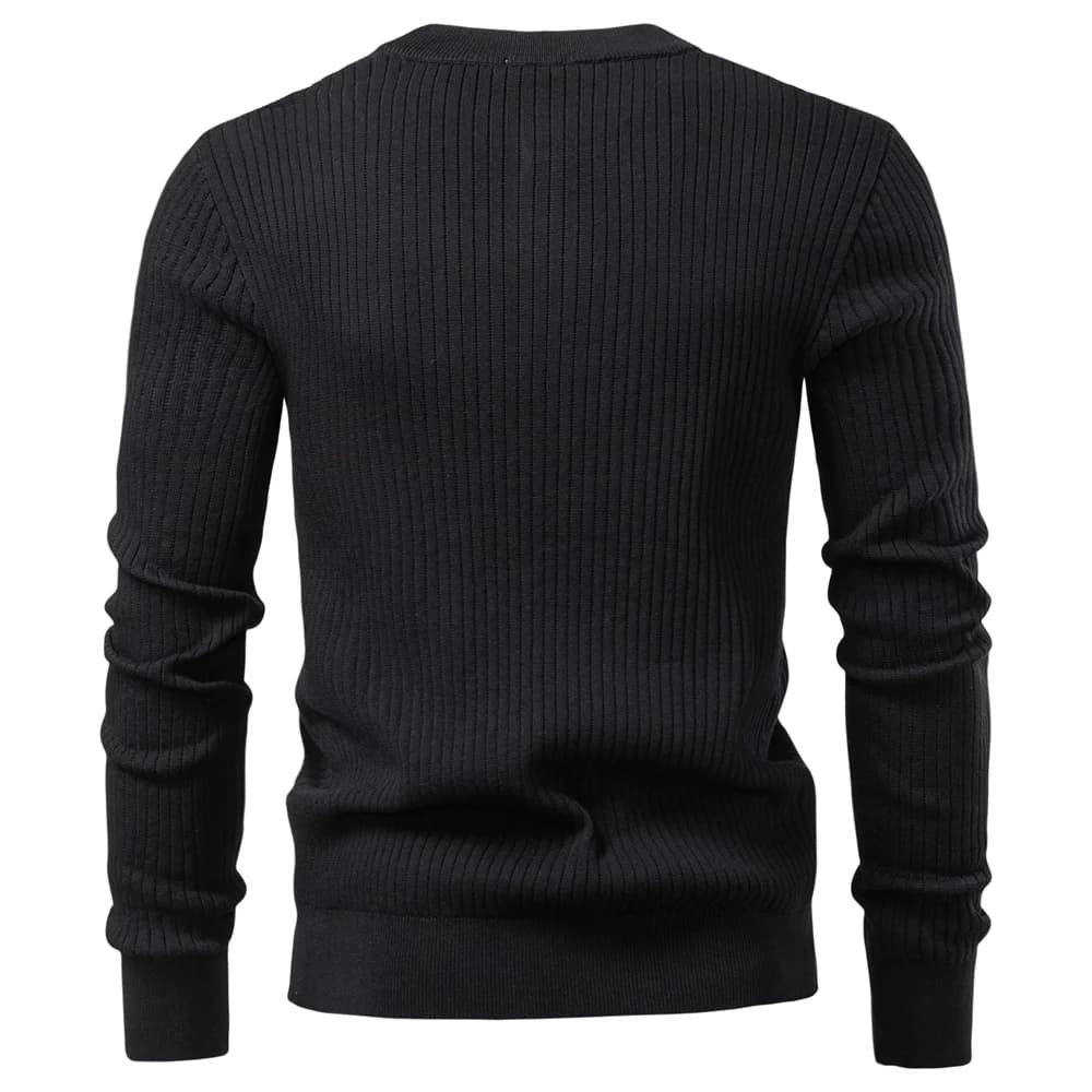 AIOPESON bouton patte Polo hommes côtelé rayure à manches longues coupe contemporaine minimaliste au