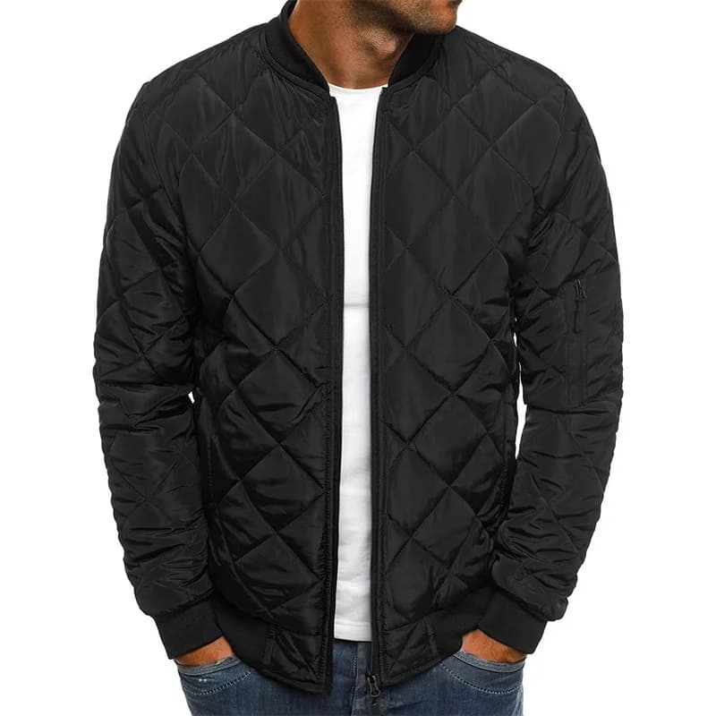 Veste d'hiver légère pressée en maille pour homme, col de Baseball, Vintage, vol décontracté, manche