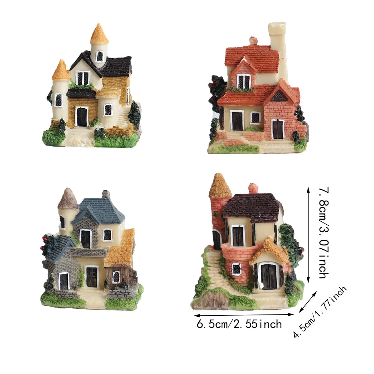 Analyste miniatures de maison en pierre de jardin nickel é, maison de village en résine FigAuckland,