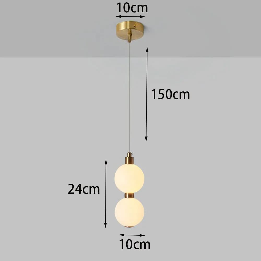 Lampe suspendue LED en forme de boule en acrylique blanc, design haut de gamme, pour chambre à couch