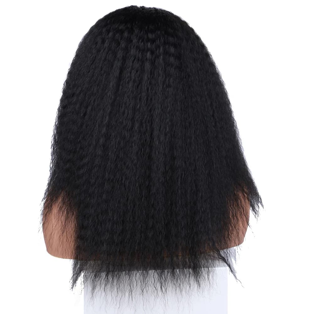 Perruque synthétique courte crépue droite perruque de cheveux synthétiques haute bouffée perruque de