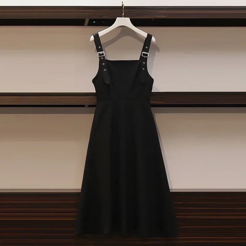 Ensemble deux pièces grande taille pour femmes, costume printemps et automne, chemise + robe à la mo