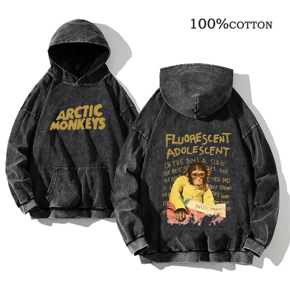 Sweat à capuche imprimé Rock rétro, Album de musique Arctic Monkeys, pull graphique pour hommes, Vin