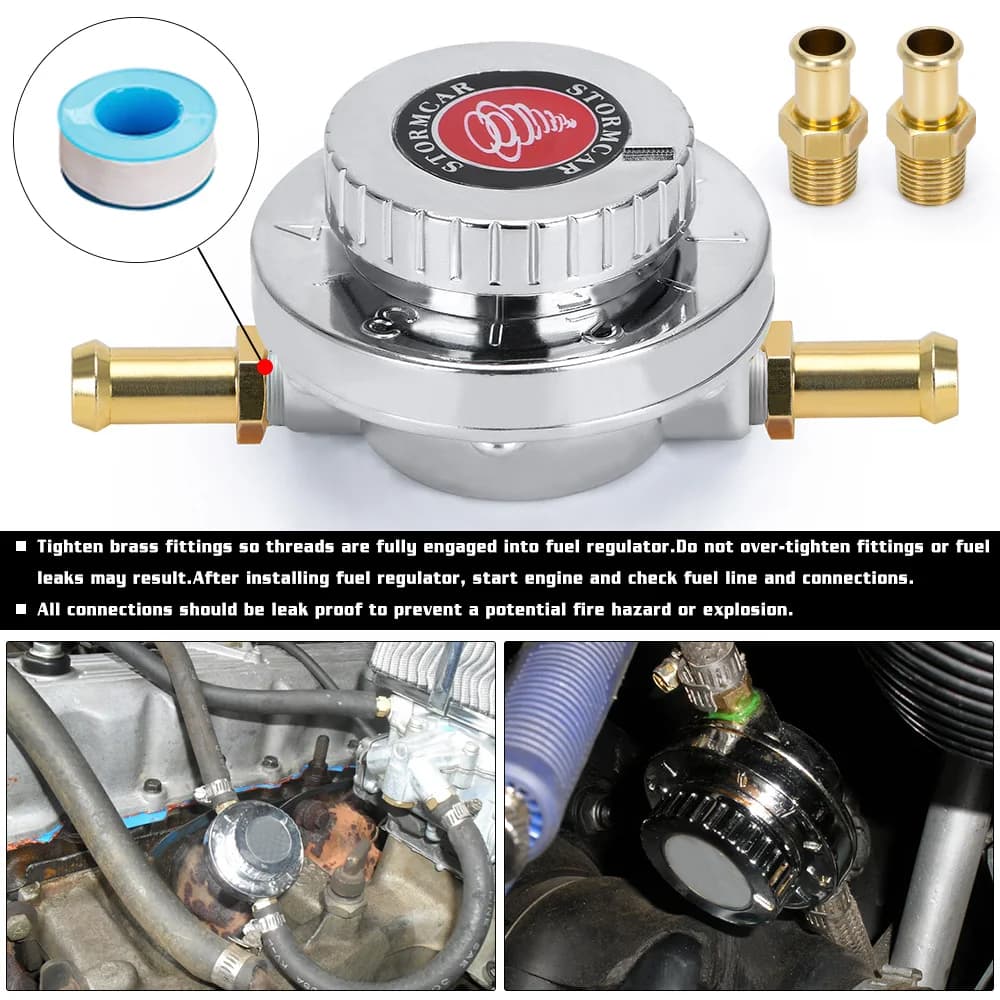 Universel 1.5 - 5 Psi manuel réglable carburateur Carb pompe à carburant 5/16 "(8mm) 3/8"(10mm) régu