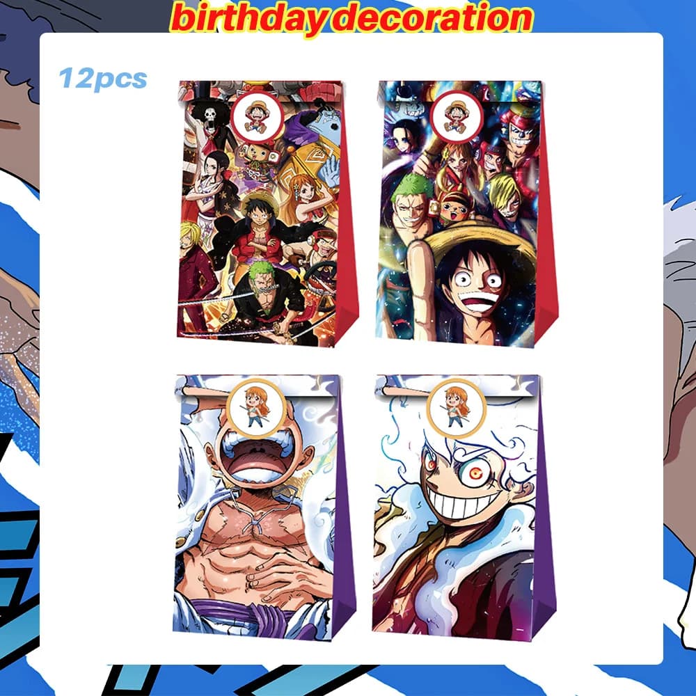 Sacs cadeaux à thème One Piece, décoration d'anniversaire, sacs de remplissage pour cadeaux, cadeaux