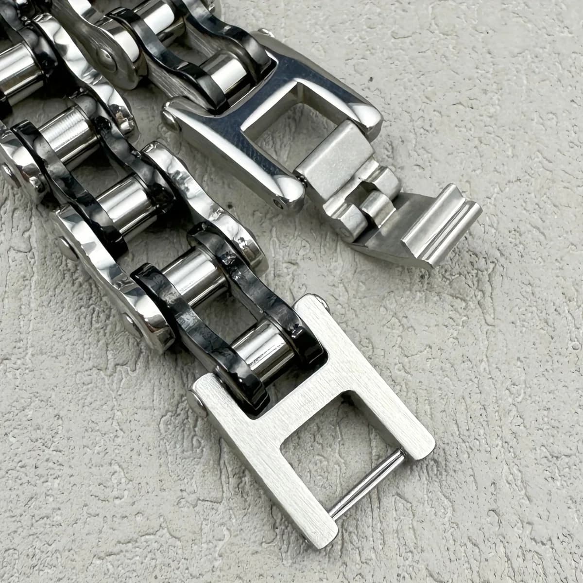 1 pièces Punk Rock acier inoxydable motard hommes Bracelet lien chaîne moto vélo vélo chaîne Bracele