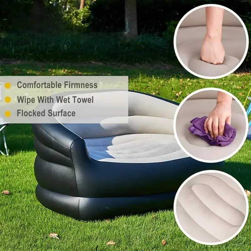 Lit gonflable portatif extérieur, canapé Double de détente, inclinable gonflable de Camping pliant, 