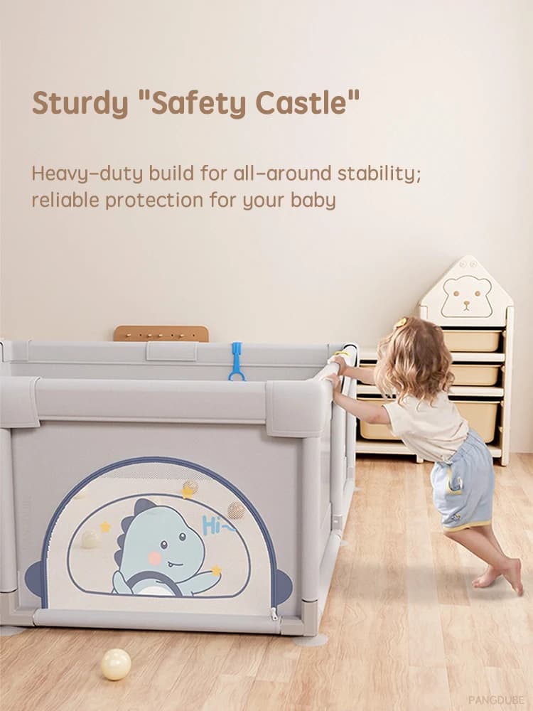 PANGDUBE Parc de jeu pour bébé, clôture de sécurité robuste, grande zone de jeu d'activité pour tout