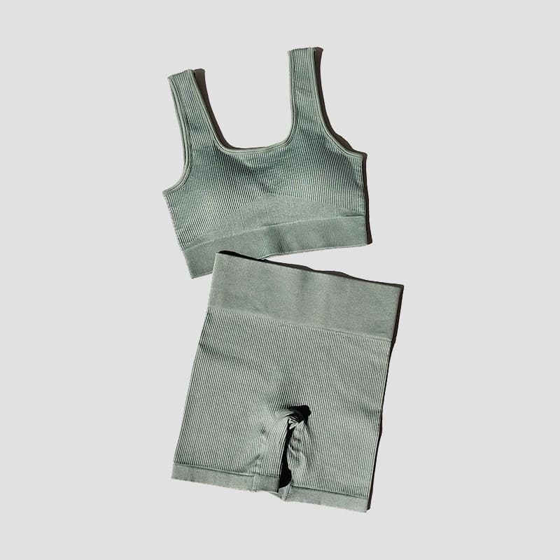 Ensemble de Yoga pour femmes, 2 pièces, soutien-gorge Sexy sans couture, short de Sport, vêtements d
