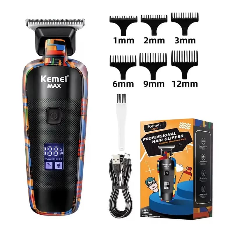 Kemei KM-MAX5090 Original Rechargeable Électrique Tondeuse À Cheveux Impression Graffiti Tondeuses T