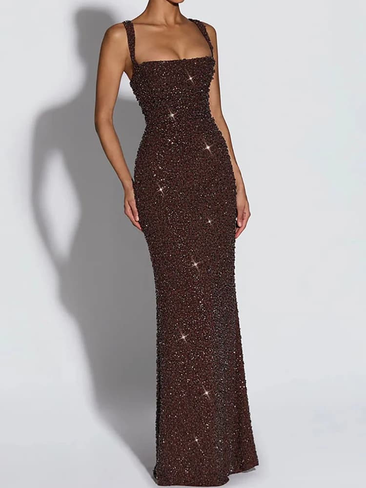 Nouvelle Robe Longue de Soirée Élégante pour Femme, Sans Manches, Coupe Ajustée, Sexy, Dos Nu, Print