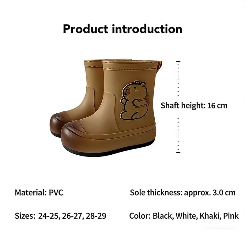 Bottes de pluie pour enfants, chaussures en caoutchouc imperméables, antidérapantes, chaussures de p