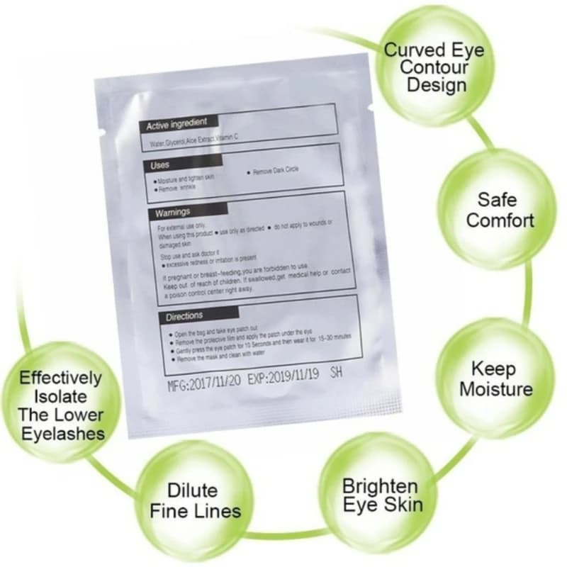 50 paires de patchs pour les yeux extension de cils sous les cils faux cils autocollants fournitures