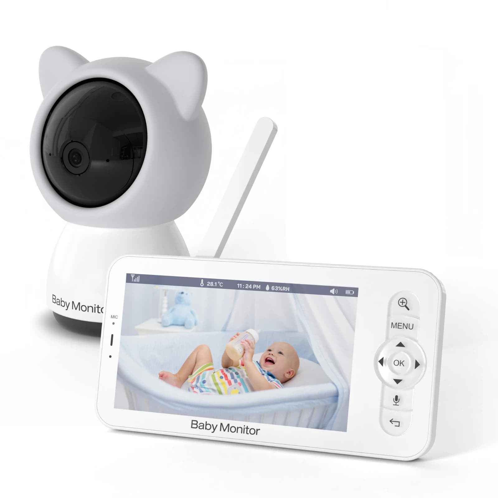 Moniteur sans fil pour bébé, caméra pour touristes, 5 pouces, Onvif, vidéo de sécurité pour bébé, no