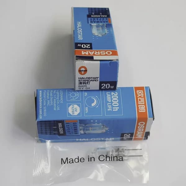 2 Ampoules halogènes Osram 64425, 12V, 20W, G4