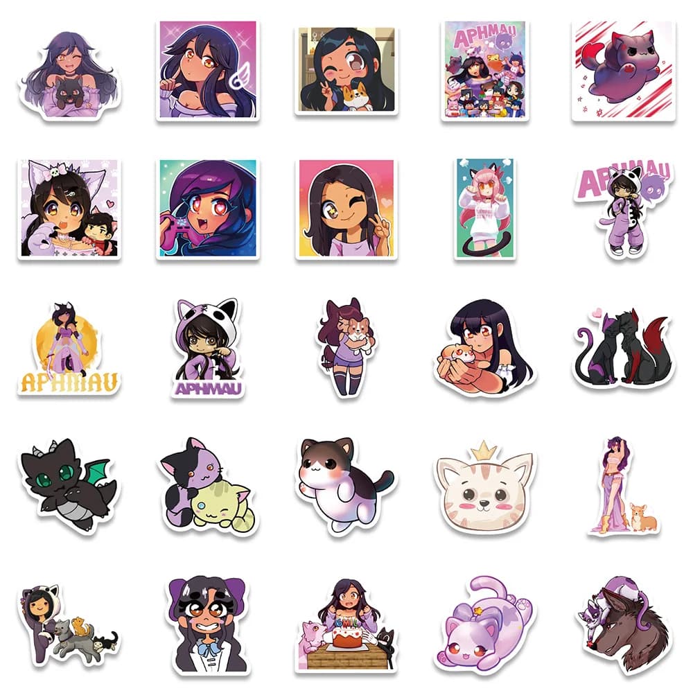 Autocollants de dessin animé Aphmau, 10/30/50 pièces, autocollants amusants pour téléphone portable,