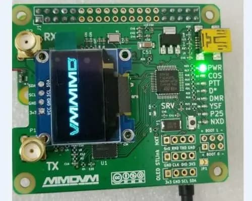 MMDVM_HS_Dual_Hat Duplex MMDVM Hotspot UHF/VHF P25 DMR YSF NXDN Pi + OLED vendu à bord + antenne