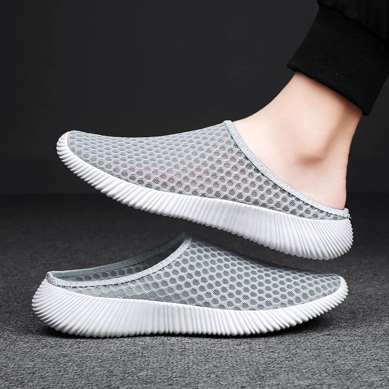Chaussures d'été pour femmes, demi-pantoufles, chaussures en maille unisexes pour femmes, mode intér