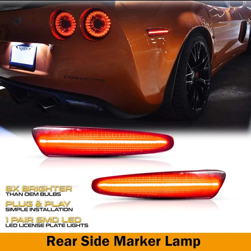Pour Chevrolet Chevy Corvette C6 2005-2013 feu de position latéral LED complet avant arrière ambre r