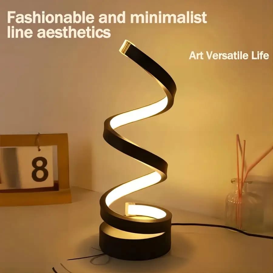 Lampes de table pour salon, lampe de table LED à intensité variable en spirale moderne, petites lamp
