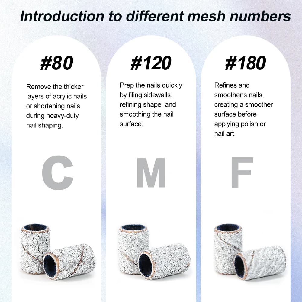 Mini bandes de ponçage zébrées pour ongles, machine électrique, forets à ongles, dissolvant de verni