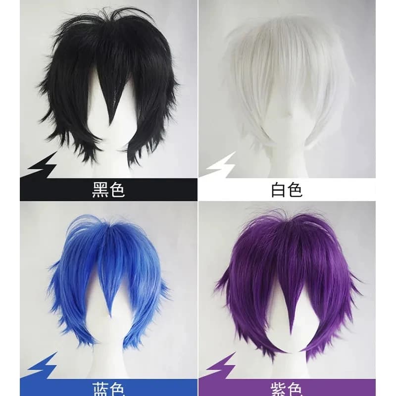 Perruque synthétique colorée polyvalente, perruques de cosplay pour hommes, ensemble de perruques an