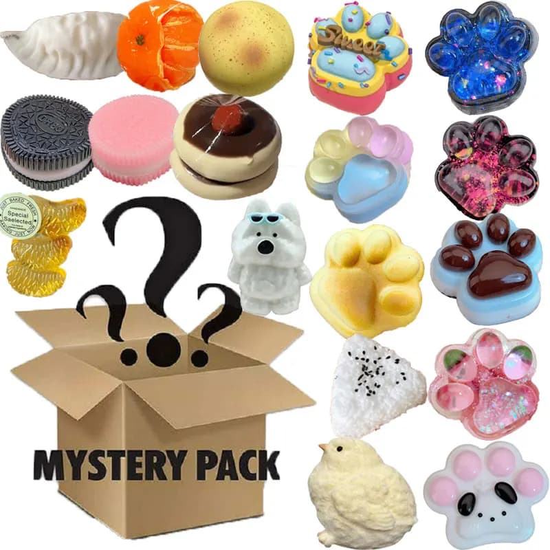 Jouet mystère Fidget patte de chat Kawaii, nourriture simulée, jouet Squishy de pied anti-stress, jo