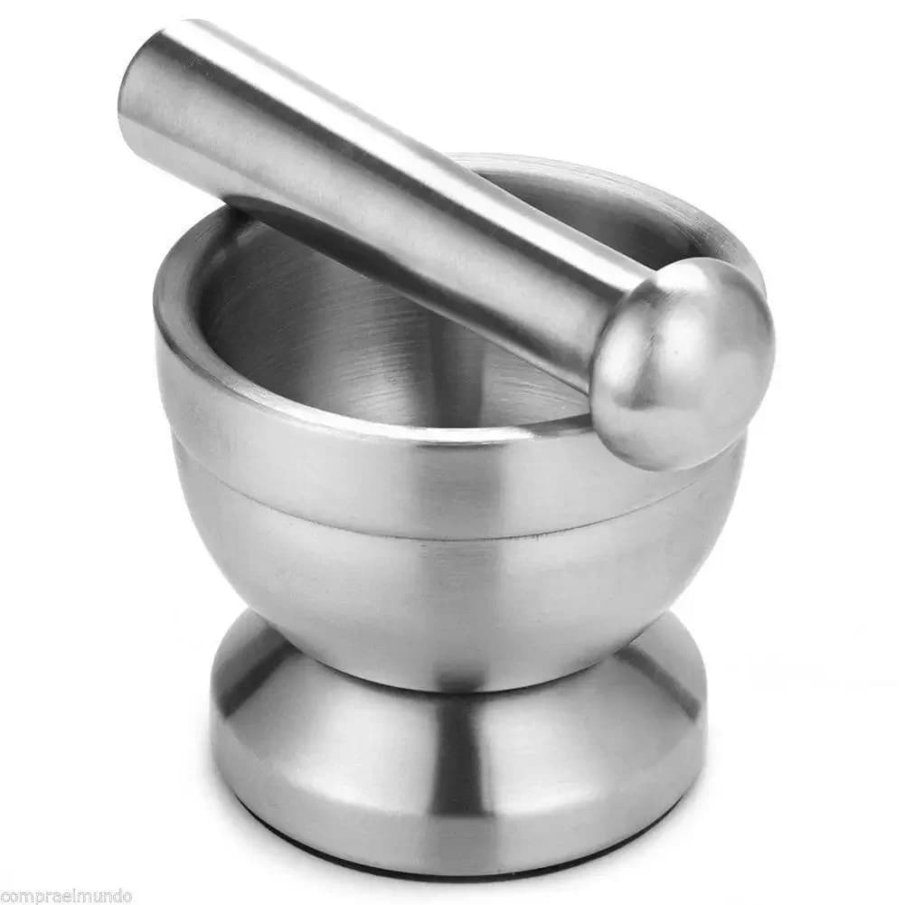 Double Mortier D.lique en Acier Inoxydable, Salière et Pilon, Filles sur Piédestal, Pot à Presser, M
