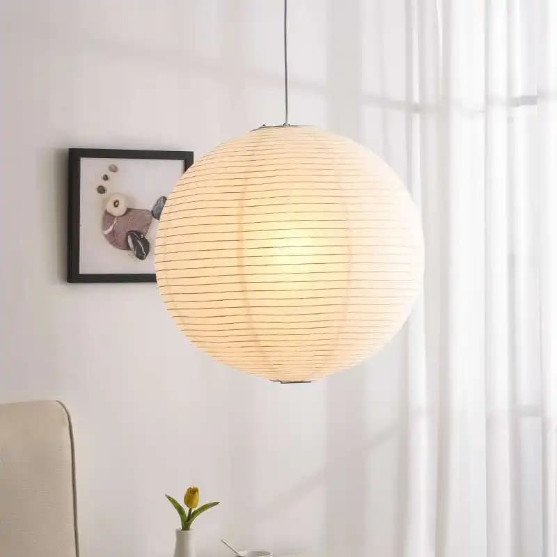 Wabi Sabi vent pendentif lumières LED Akari riz papier suspension lampe pour salon salle à manger ch