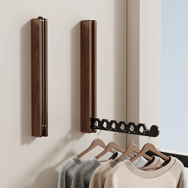 Cintre à vêtements en bois, support de séchage mural, conception pliable et organisateur de vêtement