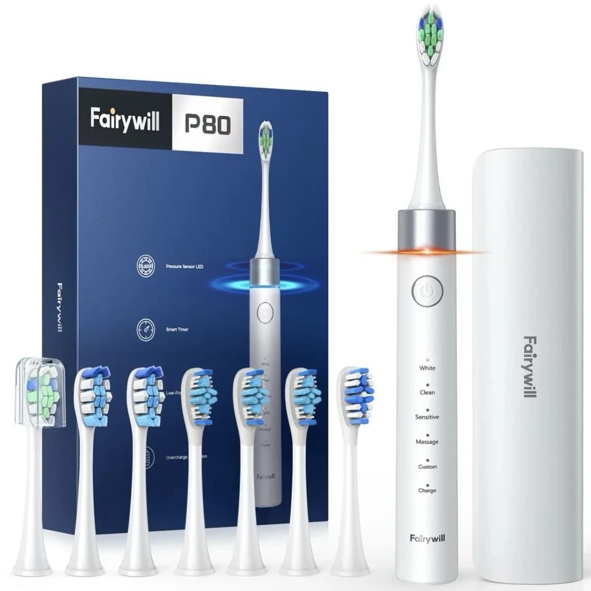Fairywill P11 T9 P80 Têtes de brosse à dents électrique compatibles avec Fairywill P11 T9 P80 Brosse