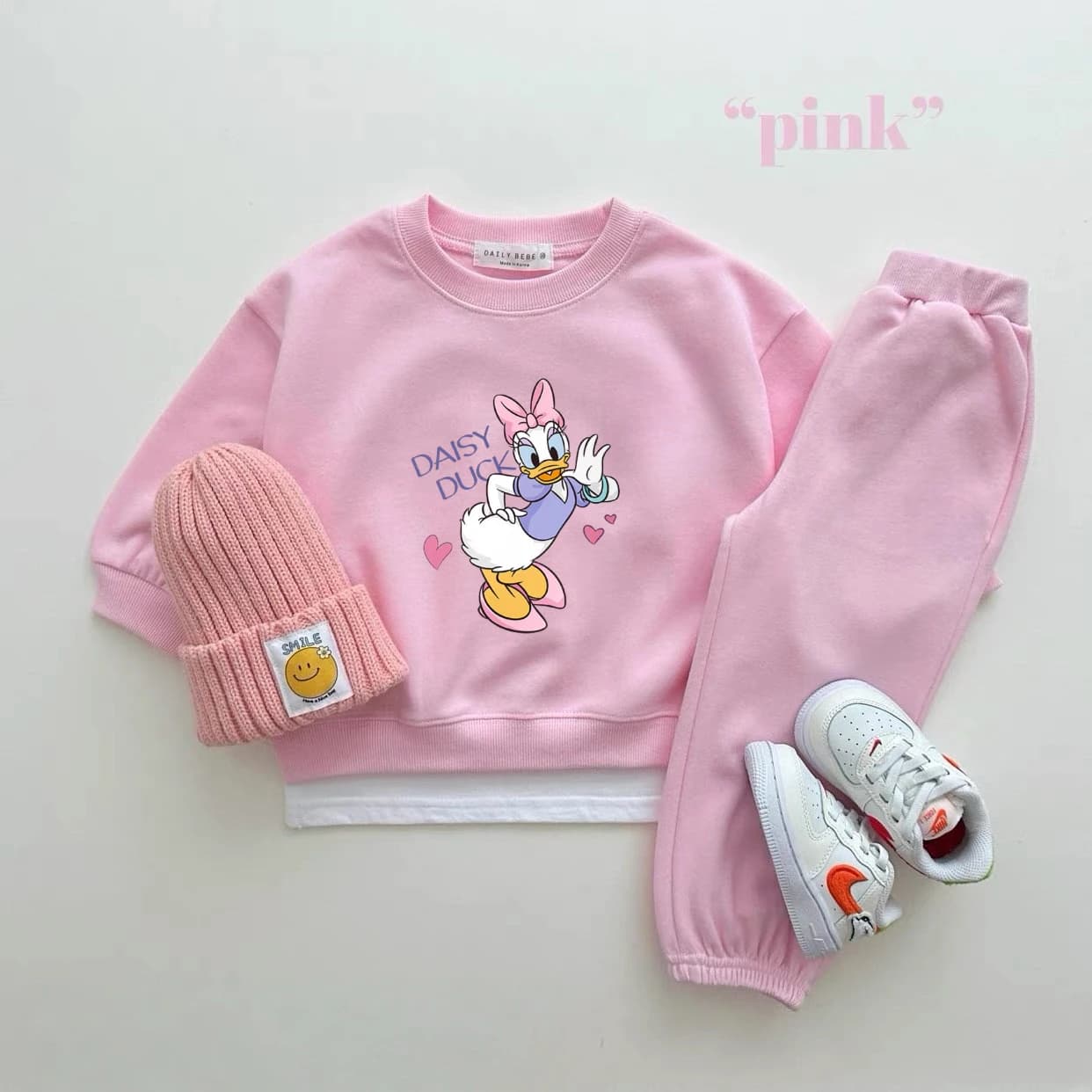 Costume Disney pour filles, sweat-shirt à manches longues + pantalon, vêtements d'automne pour enfan