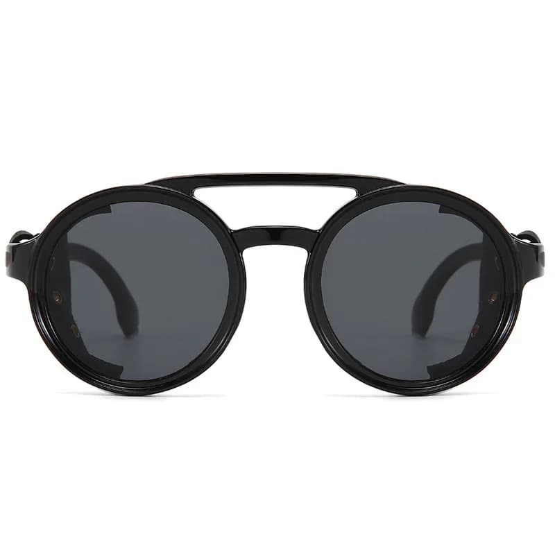 Lunettes de soleil rétro Steampunk pour hommes et femmes, UV400 rondes Punk, Vintage, nuances en cui