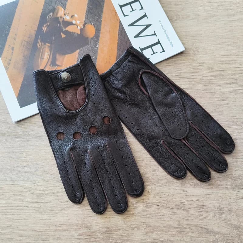Gants en peau de cerf pour hommes, fins, sans lignes, protection solaire d'extérieur, cyclisme, cond