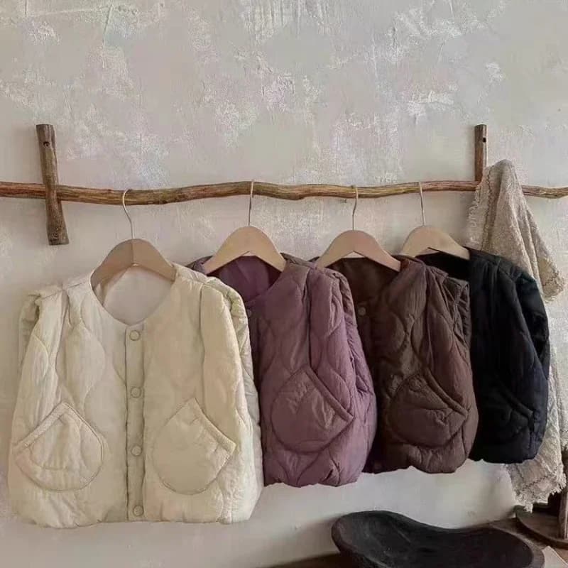 Gilet matelassé coréen pour enfants, glaçure rembourrée, garde au chaud, vêtements d'extérieur pour 