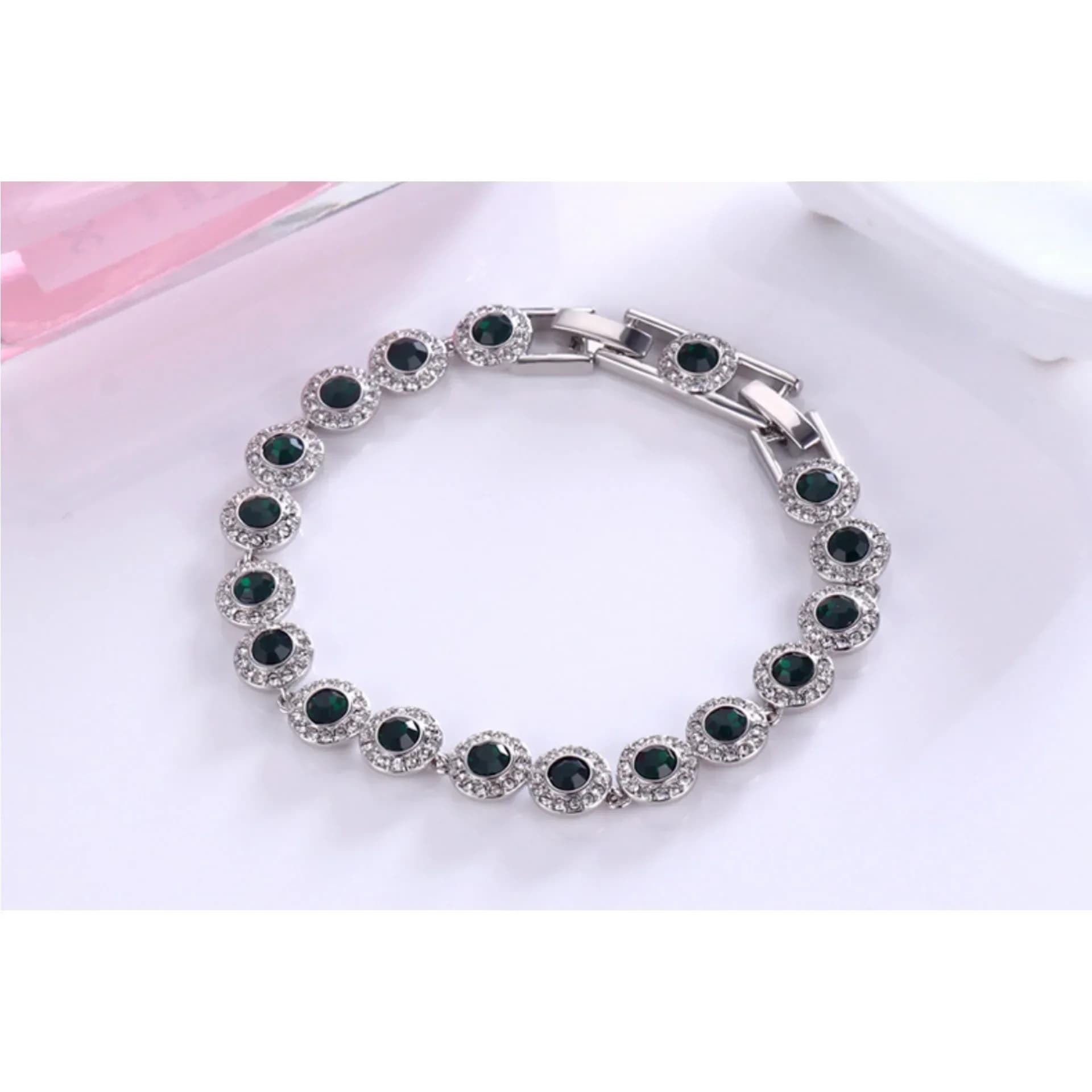 Ensemble de bijoux ronds en cristal, goutte d'eau, haute, à la mode, éblouissant, Bracelet, boucle d