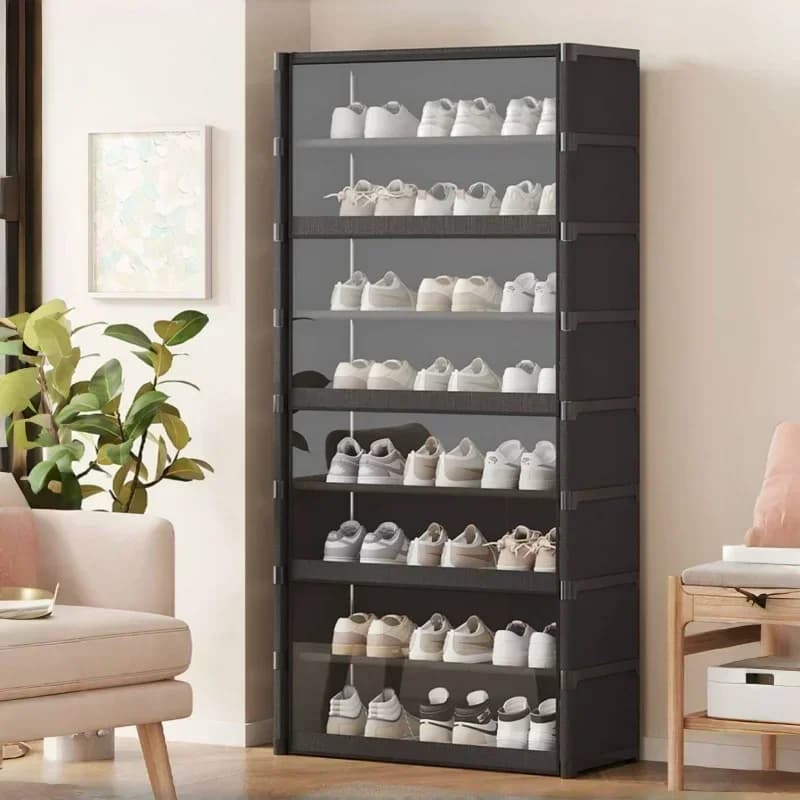 Étagère à chaussures multicouche, anti-poussière, Design Transparent, petits espaces, organisateur d