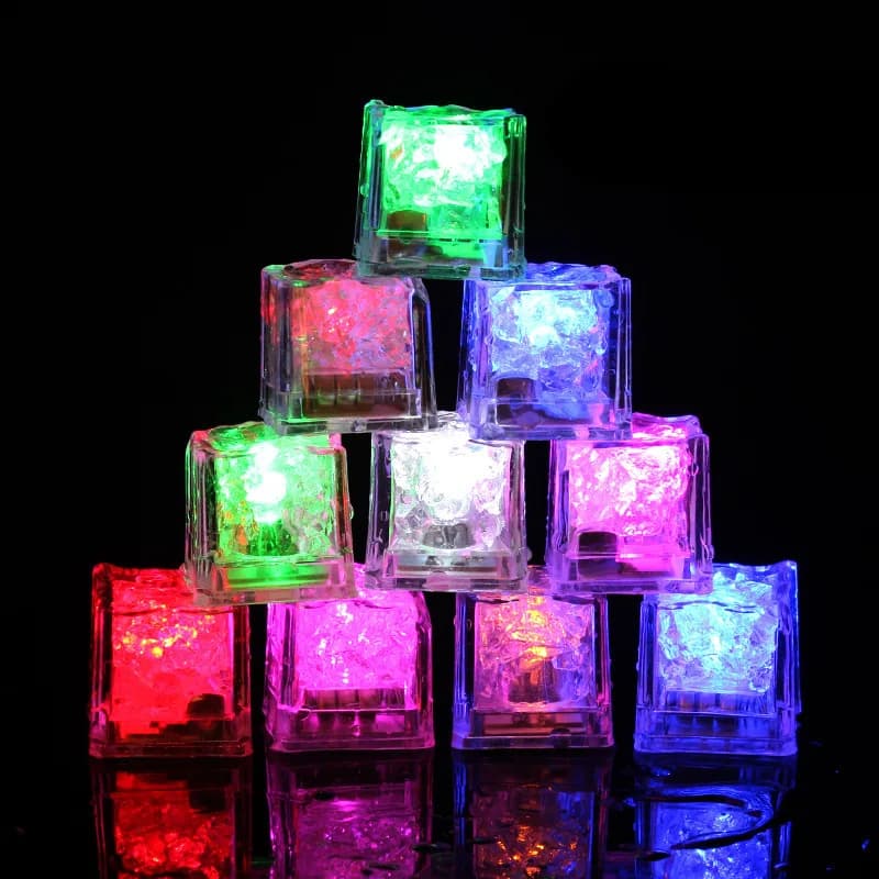 Glaçons lumineux à LED, lumières tactiles, lumières sensibles, éclairage de bar, lumière dans l'eau,