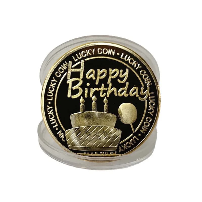 Pièce de Collection porte-bonheur joyeux anniversaire, pièces commémoratives, cadeau d'anniversaire,