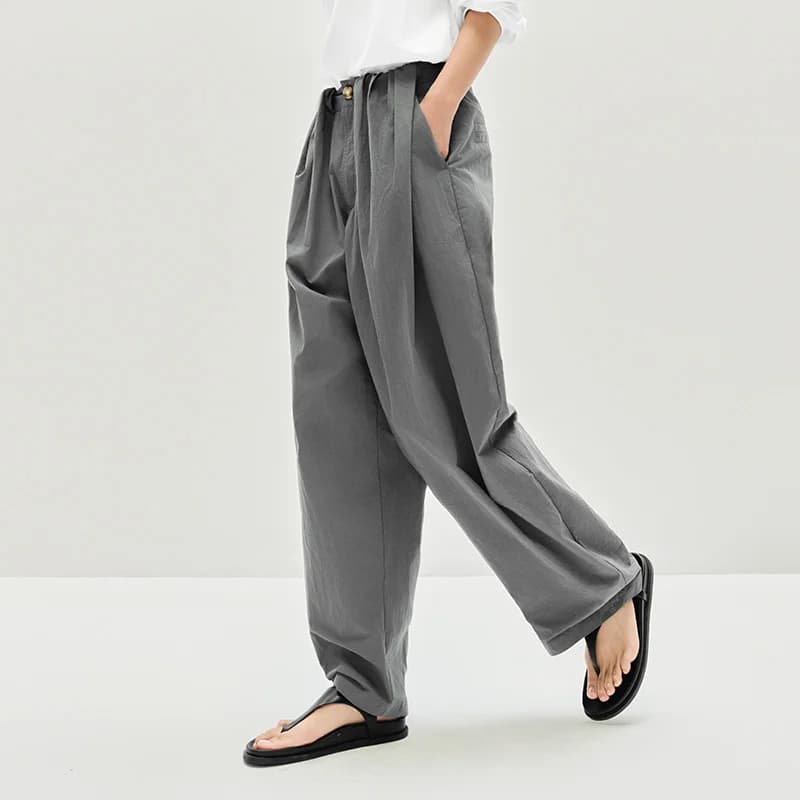 Semir femmes pantalon texturé ample incurvé Long décontracté mode vêtements pour femme texturé tissu