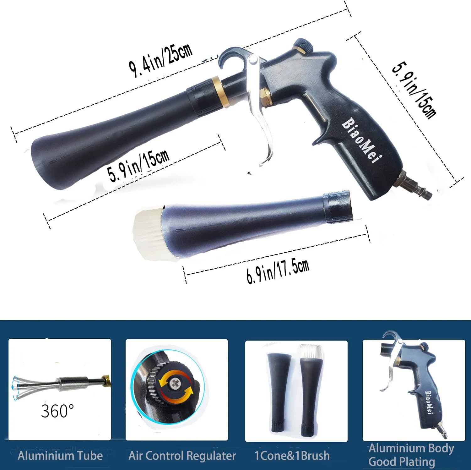Z-014Portable High Quality Japanese Stainless Bearring Tube Dry Wash Blowing Gun Tornador Gun with A