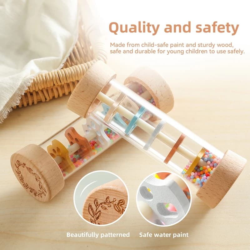 Jouets mentaires oriels Montessori pour enfants, anciers de pluie pour bébé, sablier arc-en-ciel, ho