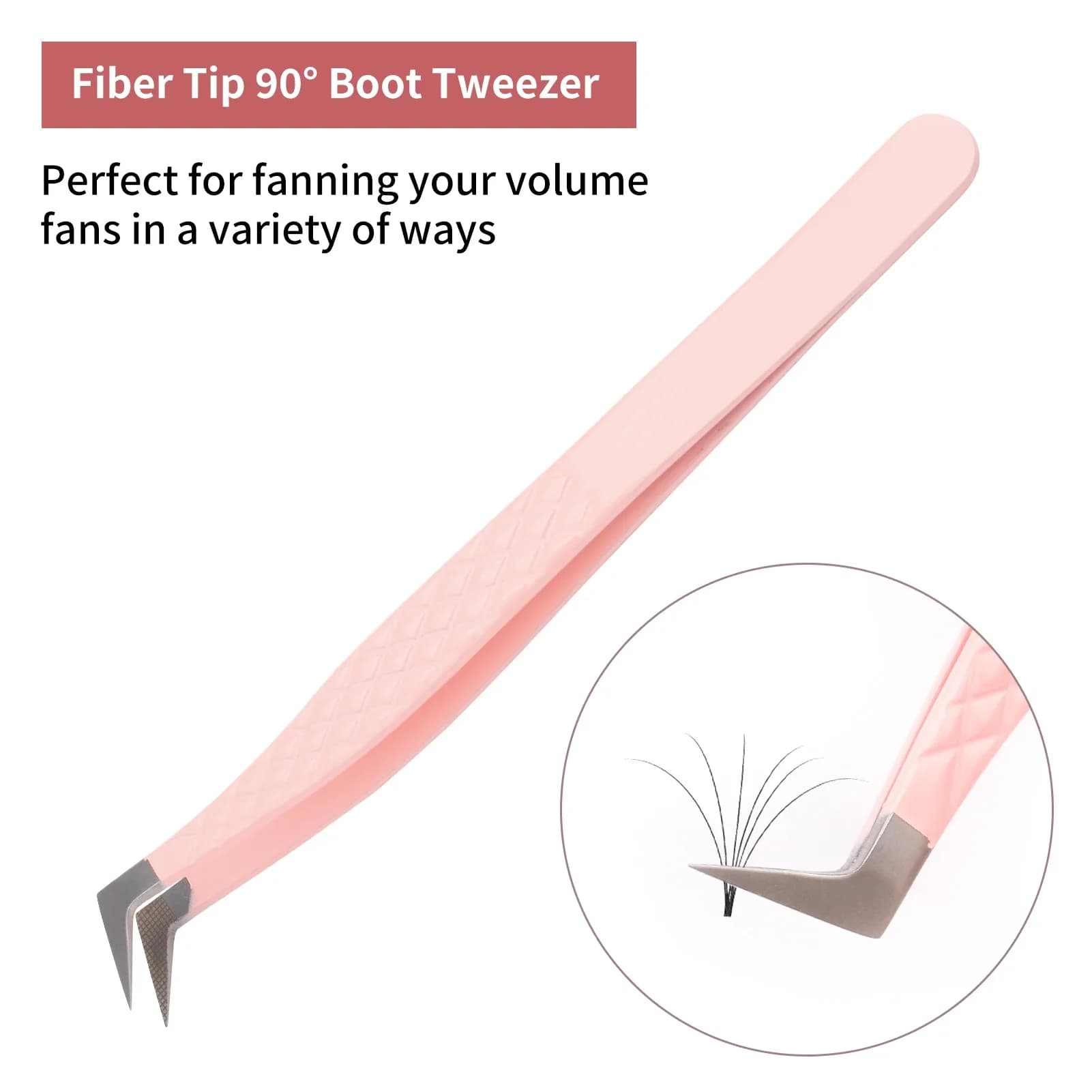 GEMERRY 1 PC pince à cils avec pointes de fibres rose acier professionnel haute précision pour venti