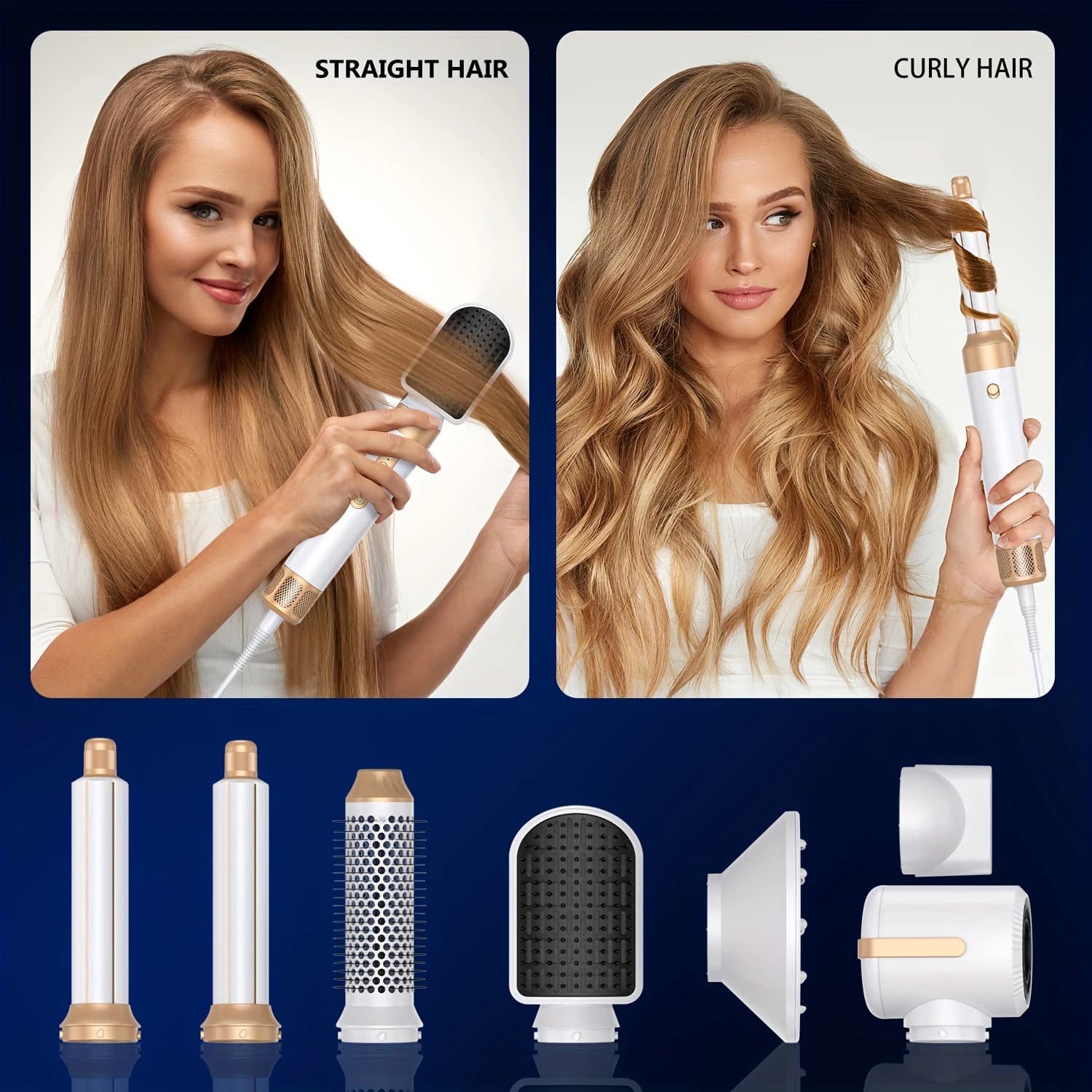 Sèche-cheveux ionique à haute vitesse avec poignée amovible, brosse à air chaud, outils de coiffure,