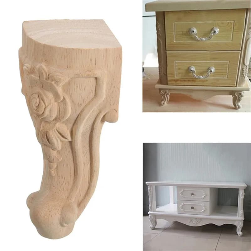 1/4/8 pièces Style européen en bois massif sculpté meubles pieds meuble TV siège pieds Vintage décor