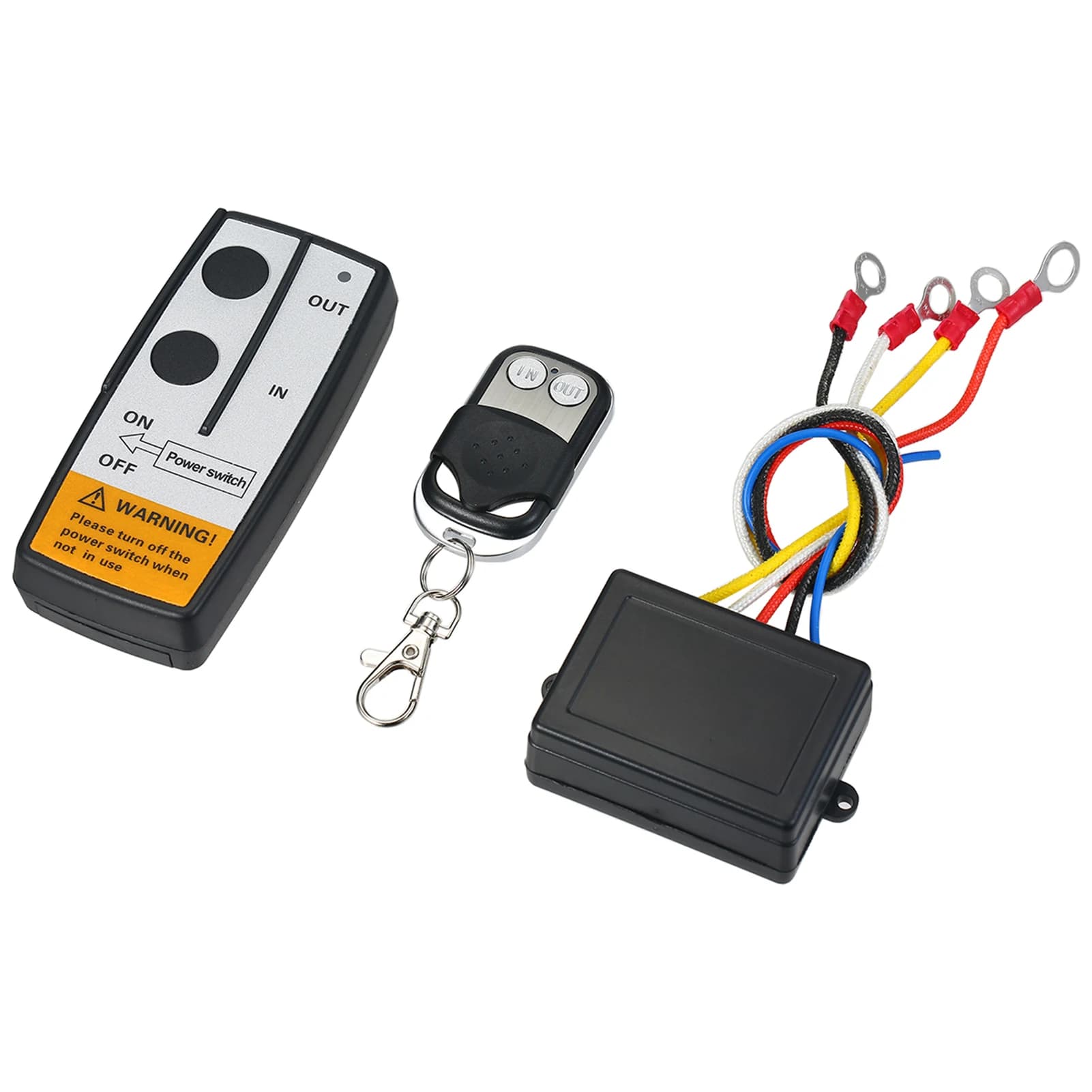 Kit de télécommande de treuil sans fil universel DC12V 12V 50 pieds 2 télécommandes avec voyant lumi