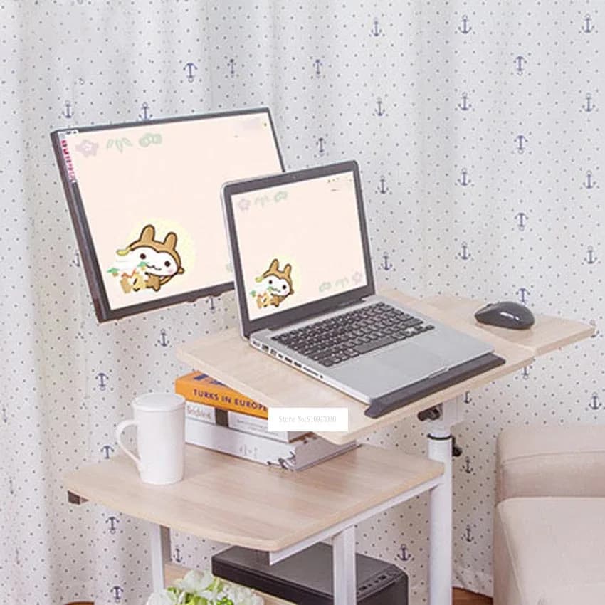 Bureau debout relevable réglable pour ordinateur portable, table d'ordinateur portable, petite table